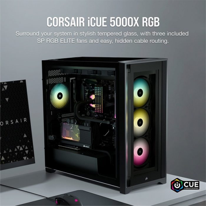 CORSAIR、RGBファン付属、強化ガラスパネル4面搭載ミドルタワーPCケース「iCUE 5000X RGB」発売 |  株式会社リンクスインターナショナル