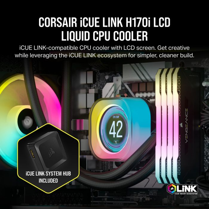 Corsair、2.1インチips液晶搭載 420 Mmサイズのicue Link水冷ユニット「corsair Icue Link H170i 